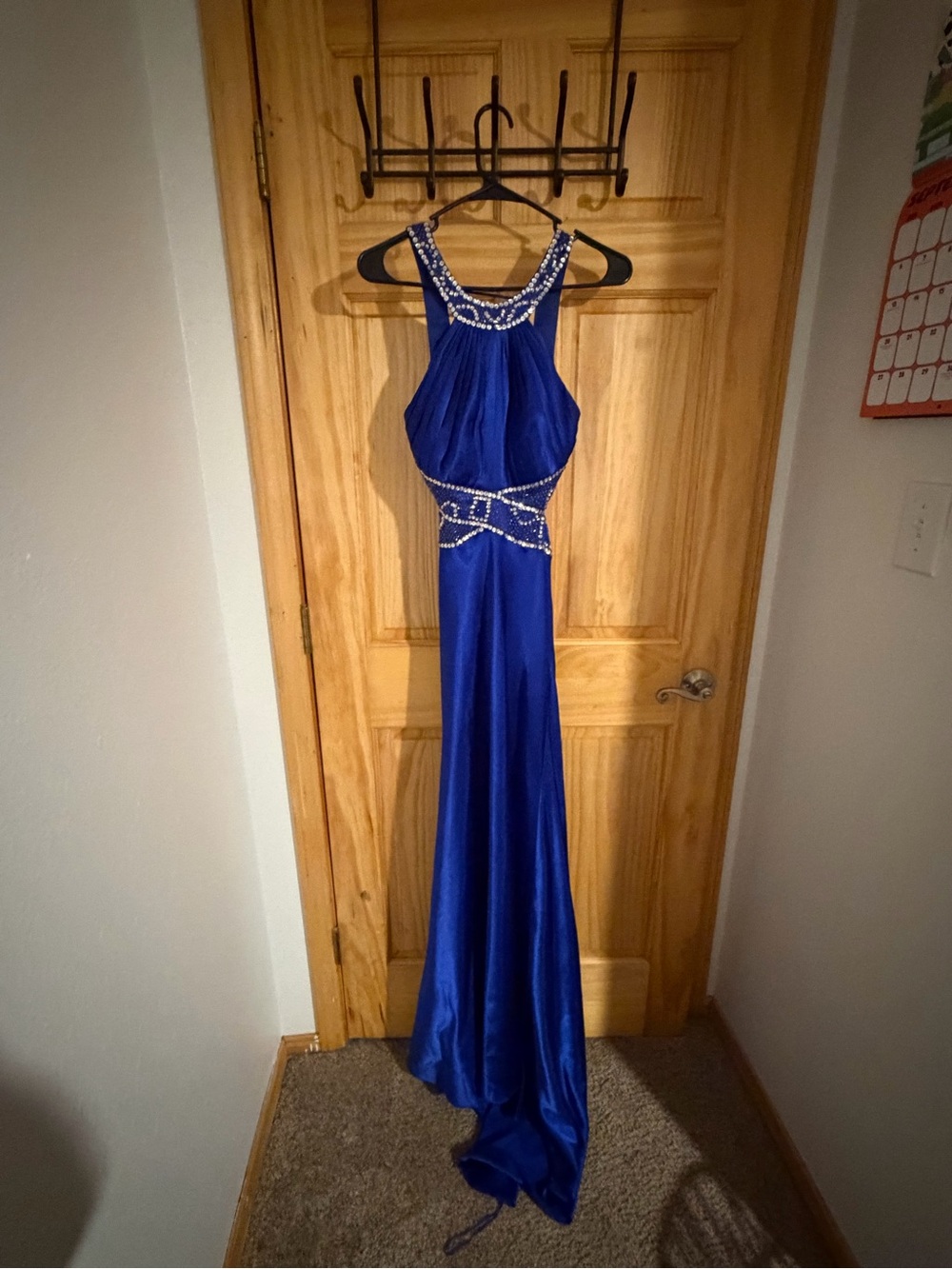 Morgan & Co. Royal Blue Beaded Prom Gown